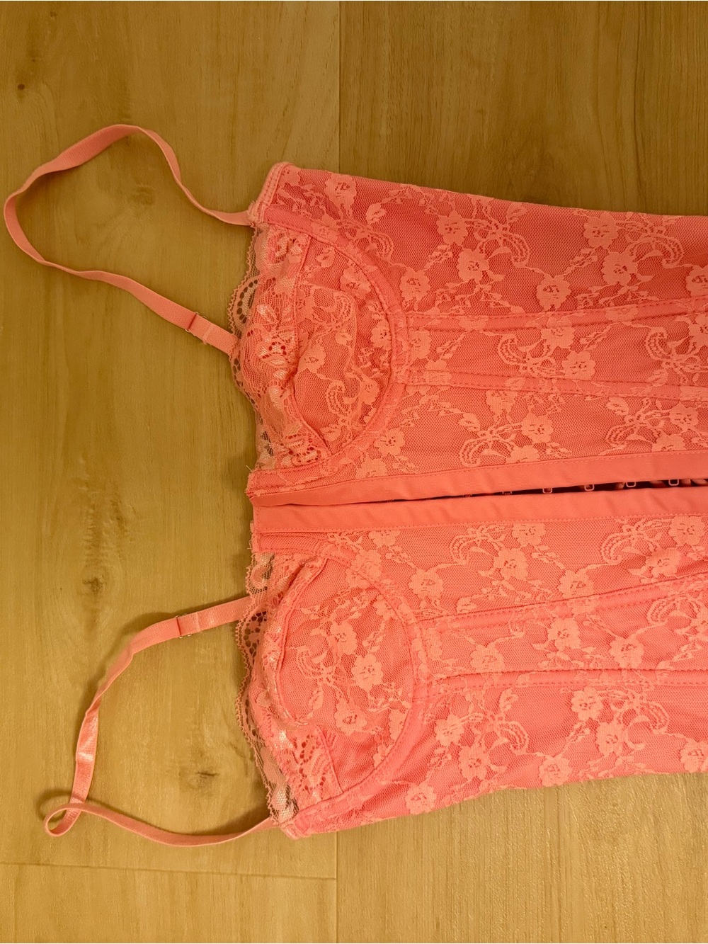 SHEIN Coral Lace Bustier Cami